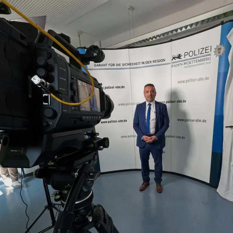 Dreh beim Polizeipräsidium Ulm